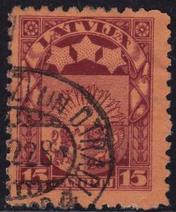 Latvia - 1927 - Scott #145 - used - Coat of Arms