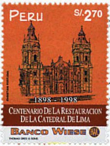 204735 MNH PERU 1998 CENTENARIO DE LA RESTAURACION DE LA CATEDRAL DE LIMA