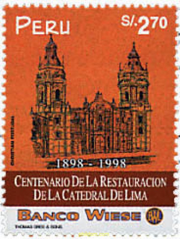 204735 MNH PERU 1998 CENTENARIO DE LA RESTAURACION DE LA CATEDRAL DE LIMA