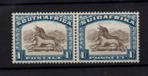 South Africa 1930-44 1/- pair upright WMK mint LHM SG48 WS36285