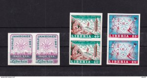 Liberia 1967 Scouts Jamboree  Imperf Pair MNH 15981