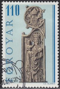 Faroe Islands 55 Hinged Used 1980 Coat of Arms, Virgin & Child