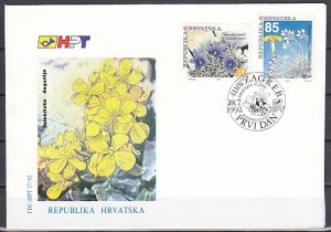 Croatia, Scott cat. 130-131. Local Flowers issue. First day cover. ^