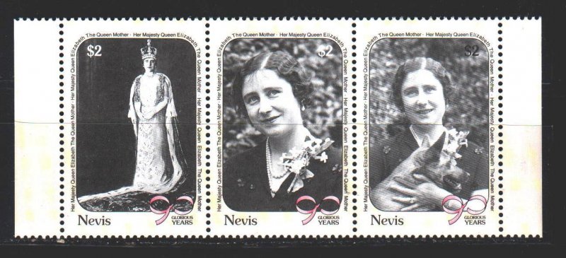 Nevis. 1990. 548-50. Queen mother. MNH.