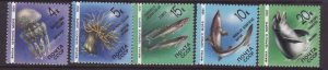 Russia-Sc#5954-8- id5-unused NH set-Marine Life-Dolphins-1990-
