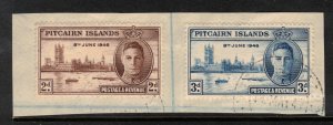 PITCAIRN ISLANDS 1946 Victory, Scott 9-10, SG 9-10; Used