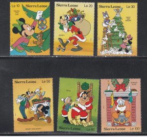 Sierra Leone # 1553-1558, Disney - Characters & Christmas, Mint NH, 1/3 Cat.