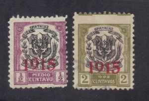 DOMINICAN REPUBLIC SCOTT #200,202 USED 1915  1/2,2c  OVERPRINT 1915  SEE SCAN
