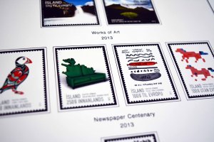 COLOR PRINTED ICELAND 2011-2016 STAMP ALBUM PAGES (29 illustrated pages)