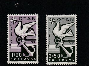 Portugal  Scott#  846-847  MH  (1960 NATO, 10th Anniversary)