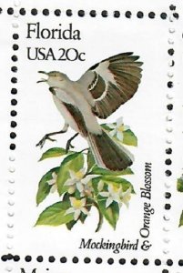 1961A Florida Birds and Flowers MNH single bullseye perf 11.25 x 11
