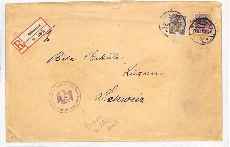 SS416 1858 *FRANKFURT GERMANY* Denmark Cover {samwells-covers}PTS