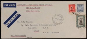 PAPUA 1938 First Flight Cover Australia-Papua & return ..