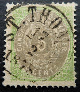 Danish West Indies, Scott 8a, used, well centered, with St Thomas cancel