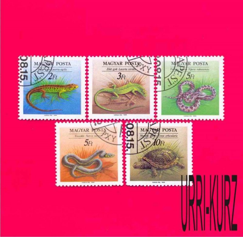 HUNGARY 1989 Nature Fauna Reptiles Amphibians Snakes Lizards Turtle 5v Sc3189-93