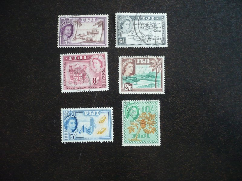 Stamps - Fiji - Scott# 152-155,159-161 - Used Part Set of 6 Stamps