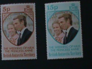 BRITISH ANTARCTIC TERRITORY-1973-SC#60-61-ROYAL WEDDING -PRINCESS ANNE MNH-VF