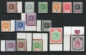 Leeward Islands 1954 set mostly marginal MNH condition.