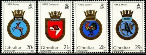 GIBRALTAR Sc#465-468 1984 Royal Navy Crests Complete Set OG Mint NH
