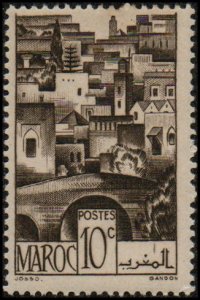 French Morocco 221 - Mint-H - 10c City Terraces (1947) (cv $0.40)