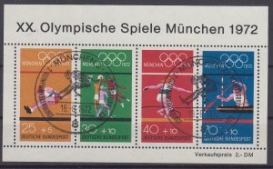 Germany 1972 Sc#B490 Mi#SS 8 used Muenchen - Olympics (BU1788)