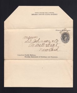 CANADA: WEBB #KLS1 1c Canadian Pacific Letter Sheet USED