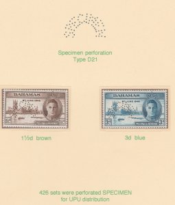 BAHAMAS 1946 VICTORY  SPECIMEN   set of 2