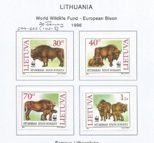 LITHUANIA - 1996 - World Wildlife Fund, European Bears -  Perf 4v Set - M L H