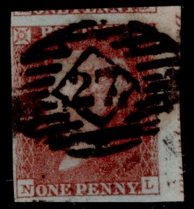 GB QV SG8, 1d red-brown PLATE 101, FINE USED. Cat £35. MARGINAL. HUGE MARGINS NL