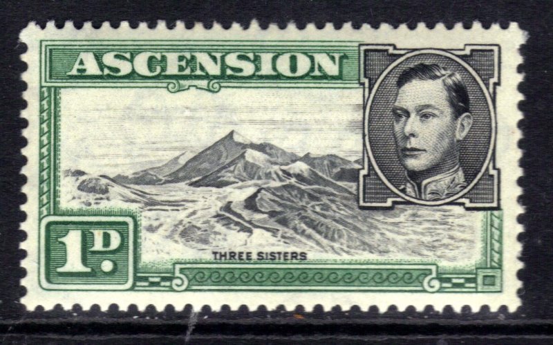 Ascension Island 1938 - 53 KGV1 1d Black & Green MM SG 39d ( R624 )