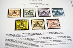 COLOR PRINTED VATICAN CITY [CLASS.] 1929-1940 STAMP ALBUM PAGES (20 ill. pages)