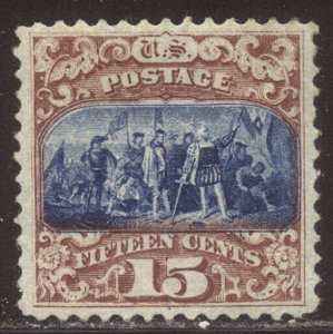 U.S. #119 Unused VF w/ Cert - 1869 15c Pictorial, Type II