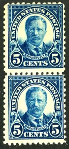 U.S. #557 MINT PAIR OG NH CREASE