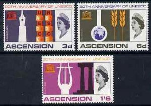 ASCENSION IS. - 1967 - U N E S C O - Perf 3v Set - MNH