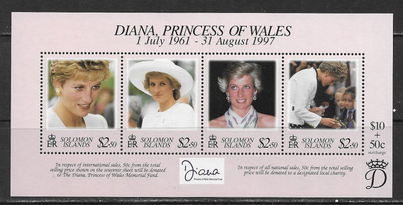 Solomon Islands ~ Scott # 867 ~ MNH ~ Diana, Princess of Wales