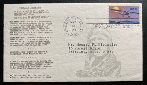 1977 USA Rosevelt Field St NY First Day cover FDC Charles Lindbergh Memorial