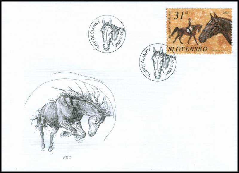 SLOVAKIA / 2005, (FDC) Preservation of Nature Horses - Slovak Warm-blood, MNH