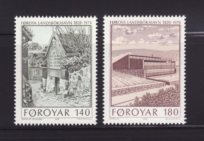 Faroe Islands 39-40 Set MHR Old and New Library Building (B)