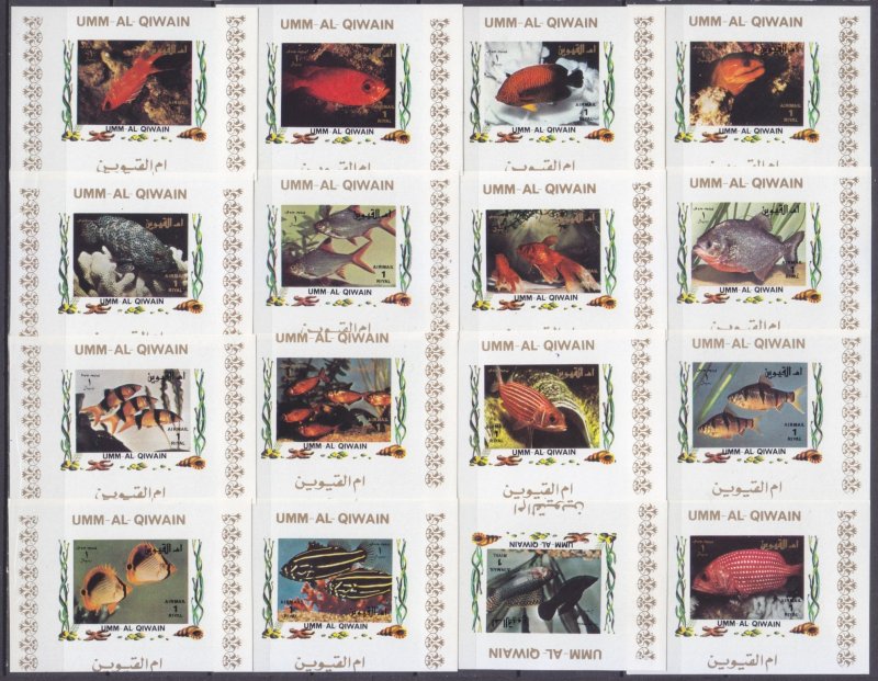 1972 Umm Al Qiwain 1466/Bb-1481/Bb Marine fauna 32,00 €