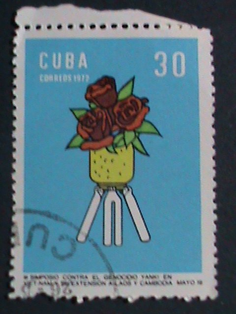 ​CUBA- 6 OLD FLOWERS AND PLANTS USED-CUBA STAMP-VERY FINE PLEASE WATCH