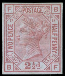 SG141var, 2½d rosy mauve plate 17, M MINT. IMPERF IMPRIMATUR. BF