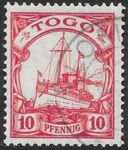 TOGO (GERMAN) SGG22 1912 10pf CARMINE WMK LOZENGES USED