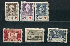 Finland 1935 Sc B18-0 and 207-9 Mi 188-193 Complete year MH 3741