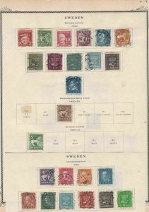 sweden  stamps on album page ref r11843