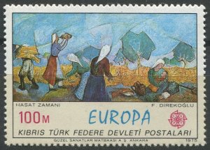 Northern Cyprus Sc#27 MNH, 100m multi, Europa (C.E.P.T.) 1975 - Paintings (1975)