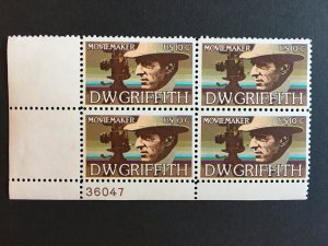 Scott # 1555 D.W. Griffith, MNH Plate Block of 4