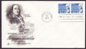 1393D Benjamin Franklin pair Artcraft FDC