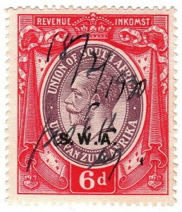 (I.B) South-West Africa Revenue : Duty Stamp 6d