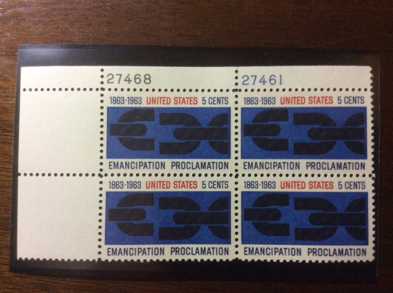 US SC 1233 Emancipation Proclamation, plate blk, MNH