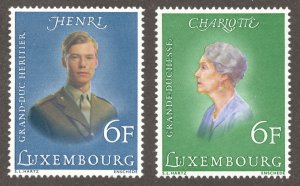 Luxembourg Scott 579-80 MNHOG - 1976 Grand Duchess Charlotte/Prince Henri